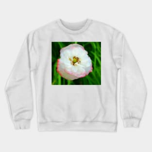 Poppy white flower photo Crewneck Sweatshirt